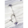 316L Steel Mother-of-Pearl Purple Silver Color Clover Women's Bracelet - TJ-BB7674