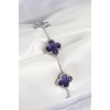 316L Steel Mother-of-Pearl Purple Silver Color Clover Women's Bracelet - TJ-BB7674