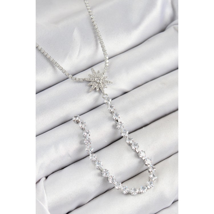 Pirinç Zirkon Taşlı Kutup Yıldızı Model Gold Renk Y Kolye - TJ-BKO10449