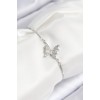 Silver-Colored Butterfly Model Bracelet with Zircon Stones - TJ-BB7724