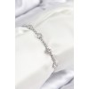 Rice-Shaped Zircon Stone Circle Design Silver-Colored Elevator-Style Women's Bracelet - TJ-BB7744