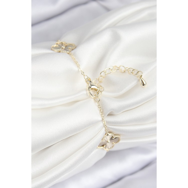 VIP Rice Clover Model Gold Color Women's Bracelet - TJ-BB7783