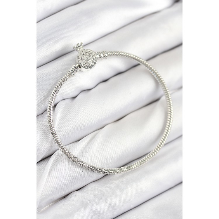 Rice Charm Zircon Stone Crown Model Silver Color Women's Bracelet - TJ-BB7802