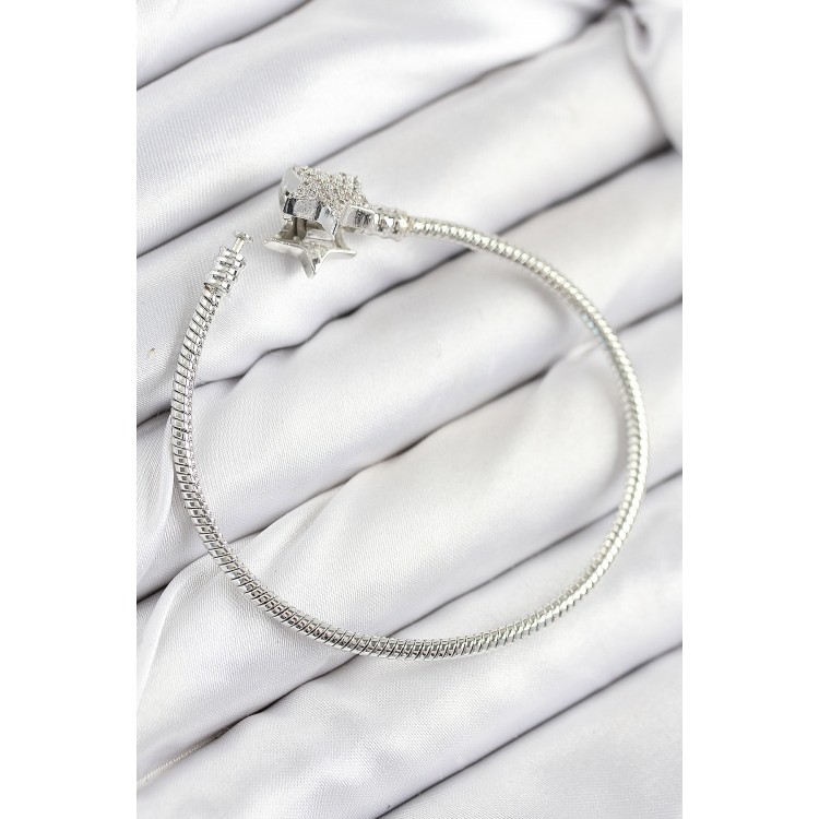Rice Charm Zircon Stone Star Model Silver Color Women's Bracelet - TJ-BB7804