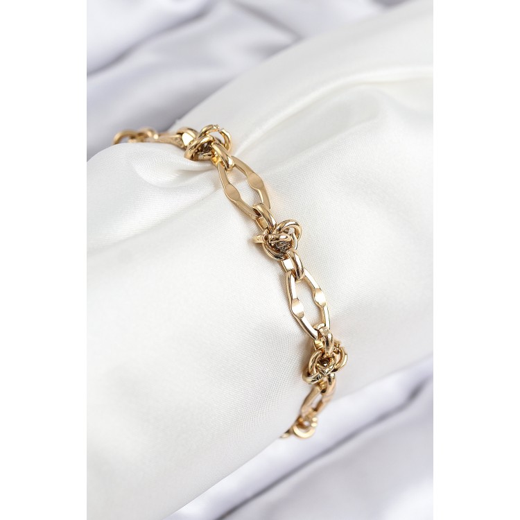 316L Stainless Steel Link Chain Model Gold Color Women's Bracelet - TJ-BB7847