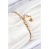 316L Steel Zircon Stone Eye Charm Model Gold Color Women's Bracelet - TJ-BB7842