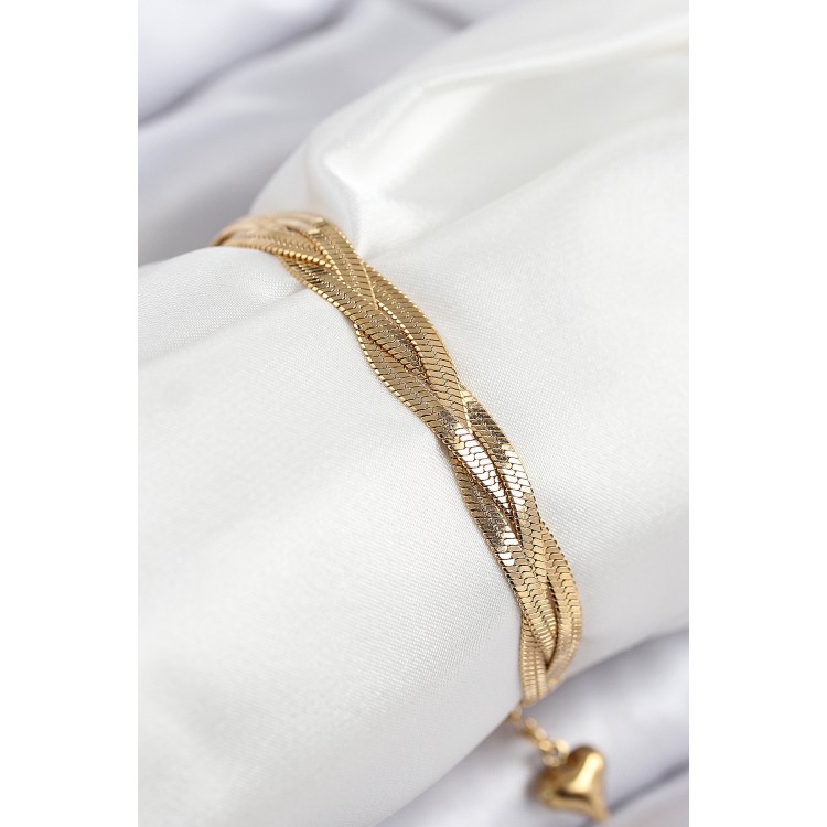 316L Stainless Steel Italian Chain Model Gold Color Women's Bracelet - TJ-BB7835