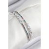 Silver-Colored Women's Bracelet with Pearl Design and Zircon Stones - TJ-BB7876