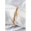 316L Çelik Gold Renk Oval Yazı Yazmaya Uygun Kadın Bileklik - TJ-BB7917
