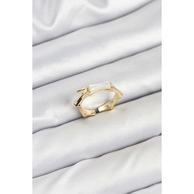 Brass Gold Color Bone Model Women's Ring - TJ-BYK3848