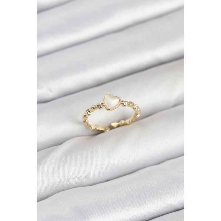 Pirinç Gold Renk Kalpli Model Kadın Yüzük - TJ-BYK3874