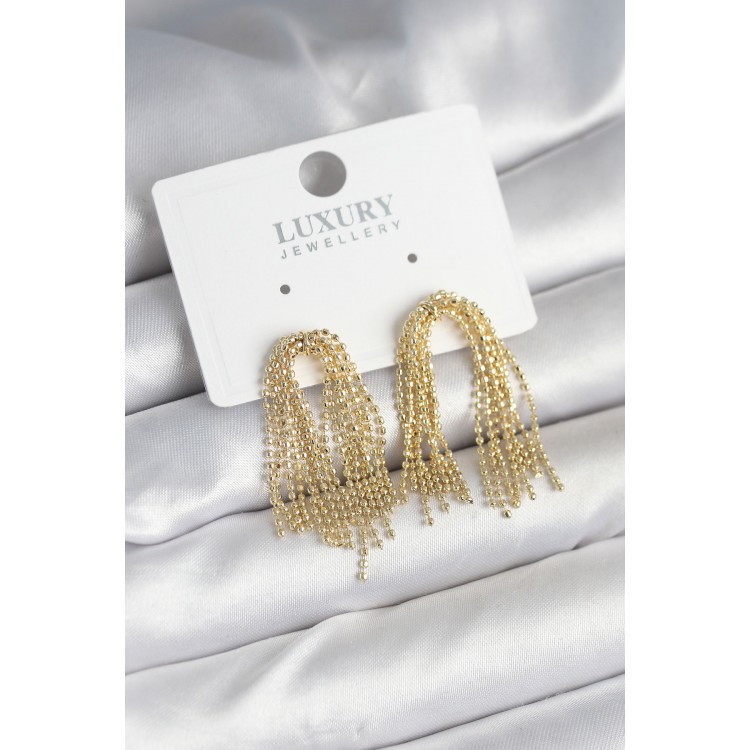 Pirinç Gold Renk Sallantılı Kadın Küpe - TJ-BKP11241