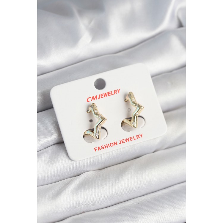 Pirinç Gold Renk Yıldız Model Kadın Küpe - TJ-BKP11243