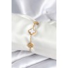 316L Steel Chain Zircon Stone Clover White Women's Bracelet - TJ-BB7977