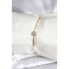 Pink Zircon Stone Heart Model Gold Women's Bracelet - TJ-BB8001