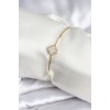 White Pearlescent Clover Gold Women's Bracelet - TJ-BB8005
