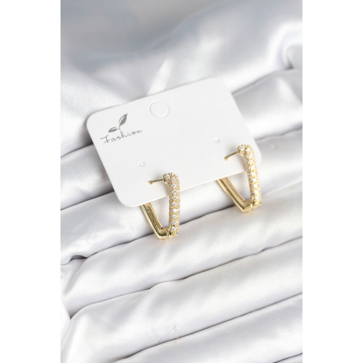 Üçgen Model Zirkon Taşlı Kadın Küpe - TJ-BKP11299