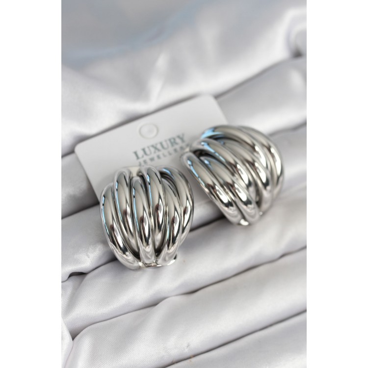 Brass Silver Color Vintage Women's Earrings - TJ-BKP11314