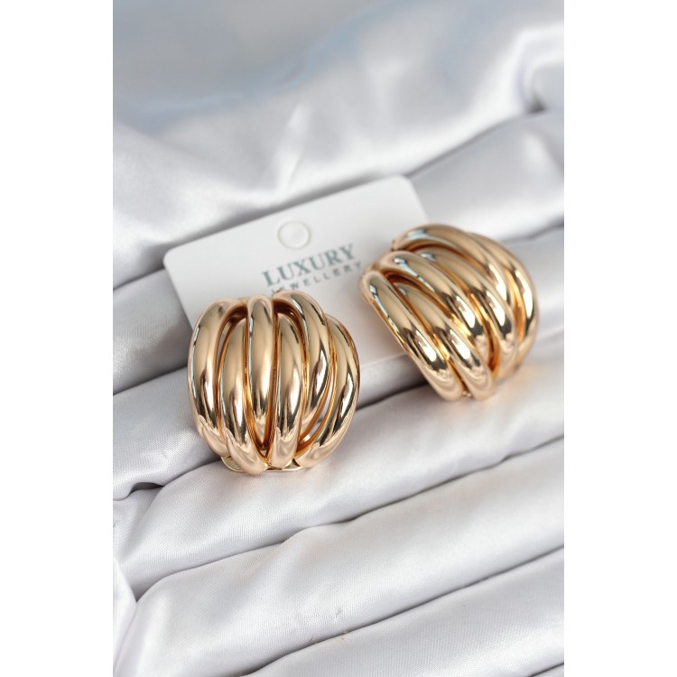 Brass Gold Color Vintage Women's Earrings - TJ-BKP11315