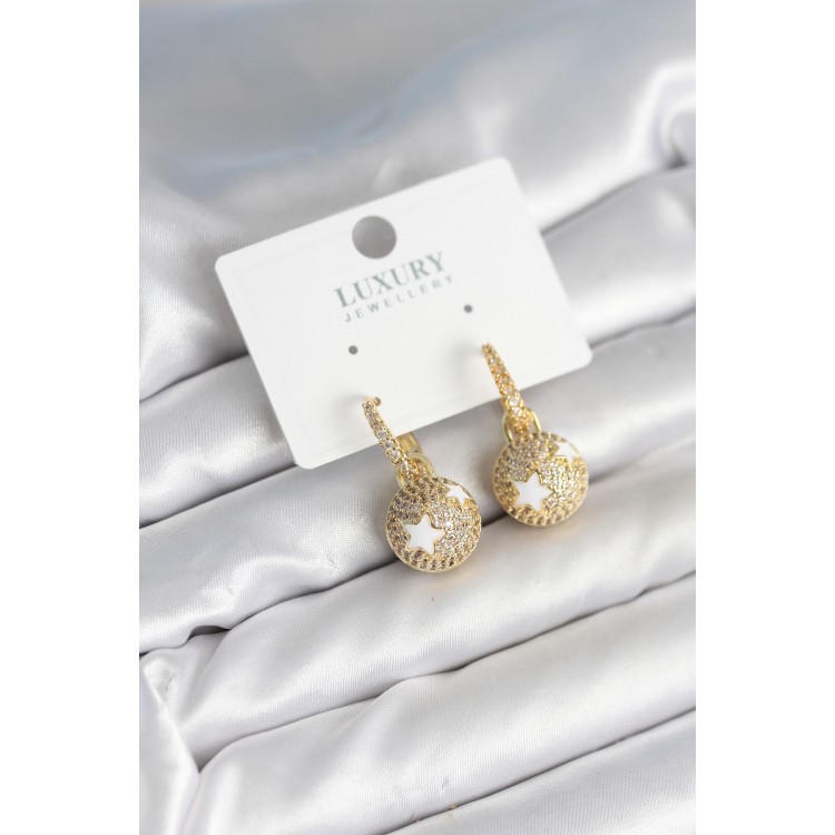 Top Yıldız Model Zirkon Taşlı Kadın Küpe - TJ-BKP11316