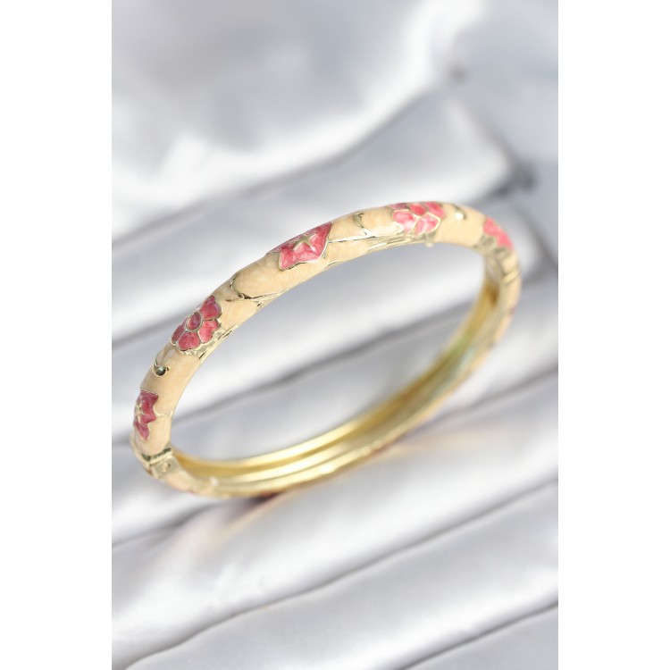 Pink Color Detailed Enamel Clamp - TJ-BB8006