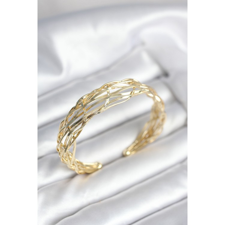 Gold Renk Pirinç Vintage Kadın Bileklik - TJ-BB8023