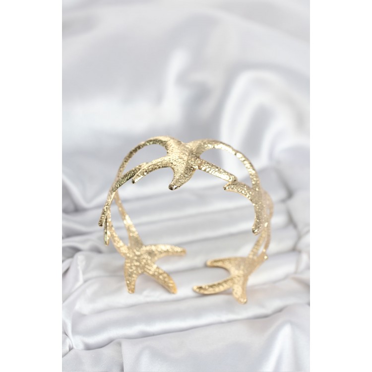 Pirinç Gold Renk Deniz Yıldızı Model Kadın Bileklik - TJ-BB8055