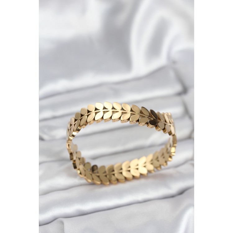 316L Çelik Başak Model Kadın Kelepçe Bileklik - TJ-BB8070