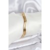 316L Çelik Gold Renk 65 mm Ajda Zikzak Model 3lü Kadın Bileklik - TJ-BB8075