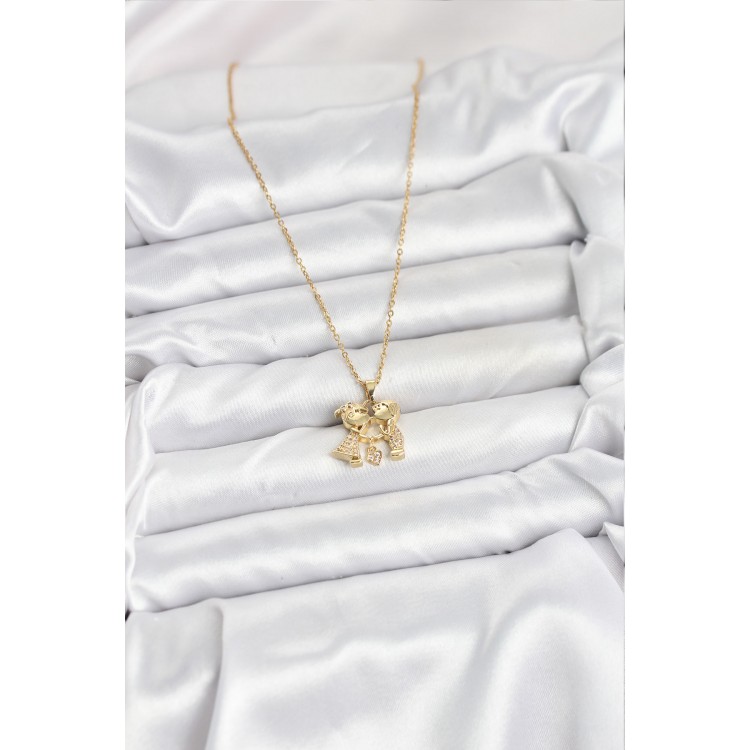 316L Çelik Zincir Gold Renk Erkek Kız Model Kadın Kolye - TJ-BKO10617