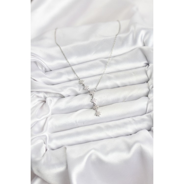 316L Çelik Zincir Gümüş Renk Kutup Yıldızı Model Kadın Kolye - TJ-BKO10665