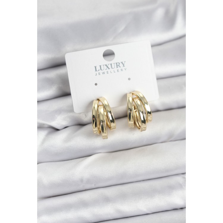 Gold-Colored Vintage Hoop Earrings for Women - TJ-BKP11357