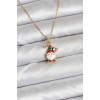 316L Çelik Zincir Gold Renk Yılbaşı Teması Kadın Kolye - TJ-BKO10708