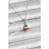 316L Steel Chain Silver Pine Tree Design with Zircon Stones Christmas-Themed Women's Necklace - TJ-BKO10711