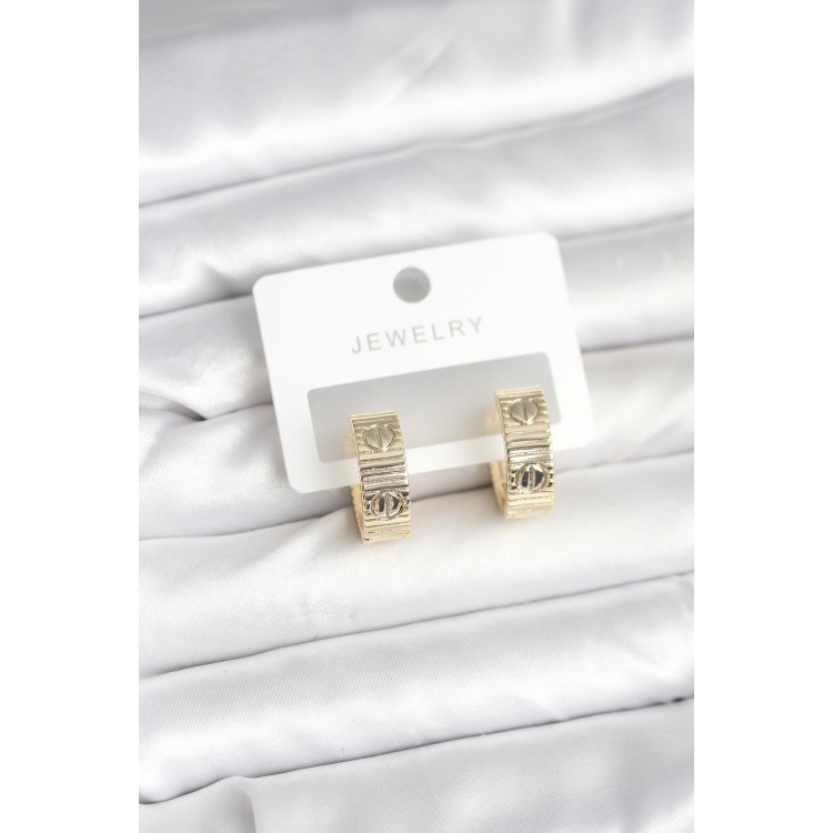 Gold-Colored Rice-Shaped Hoop Earrings for Women - TJ-BKP11381