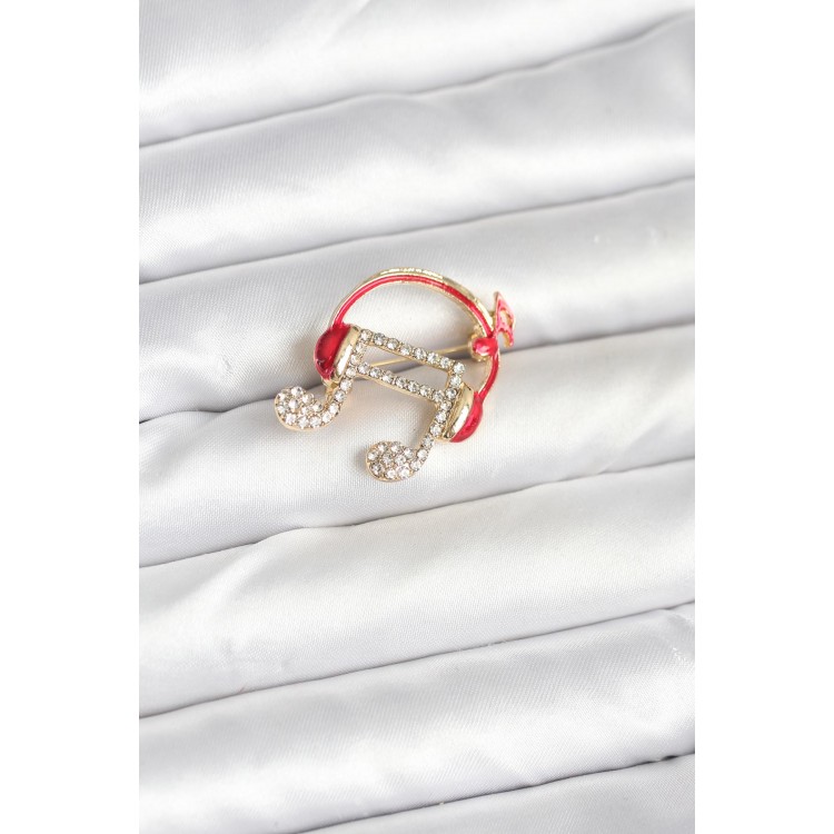 Kulaklıklı Nota Model Broş - TJ-BR467