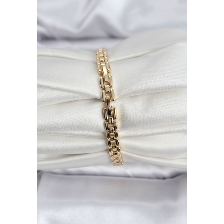 14K Gold-Plated Zircon Square Stone Women's Bracelet - TJ-BB8118