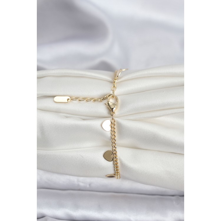 14K Gold Renk Kaplama Kalpli Model CM Kadın Bileklik - TJ-BB8131