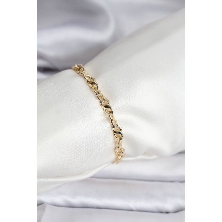 14K Gold Renk Kaplama Zincir Model CM Kadın Bileklik - TJ-BB8134