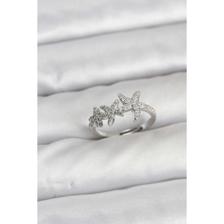 Silver-Colored Women's Ring with Rice Star Design - TJ-BYK3916