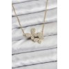 316L Stainless Steel Chain Gold Color Zircon Stone Butterfly Model Women's Necklace - TJ-BKO10769
