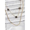 316L Steel Chain Gold Color Italian Chain Black Clover Model Women's Necklace - TJ-BKO10782