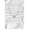 Gold-Colored Brass Zircon Stone Women's Necklace - TJ-BKO10792