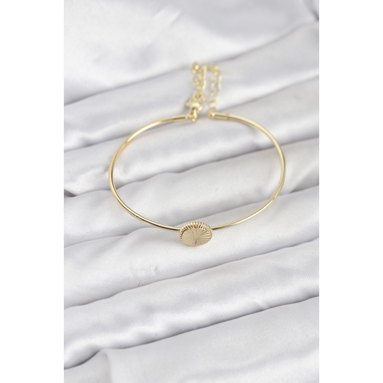 Gold Renk Pirinç Model Kadın Bileklik - TJ-BB8234