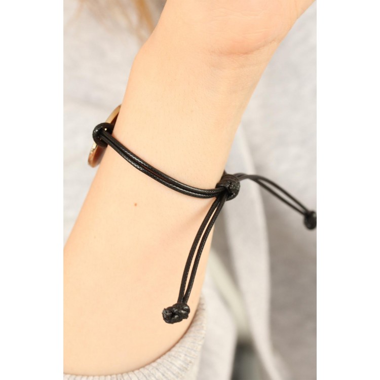 OKAY (Good) Black Leather Cord Unisex Mood Bracelet - TJ-BB1983