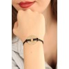LOVE (Aşık) Siyah Deri İpli Unisex Mood Bileklik - TJ-BB1986