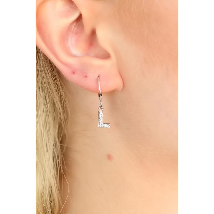 L Harf Bayan Küpe - TJ-BKP4867-KS