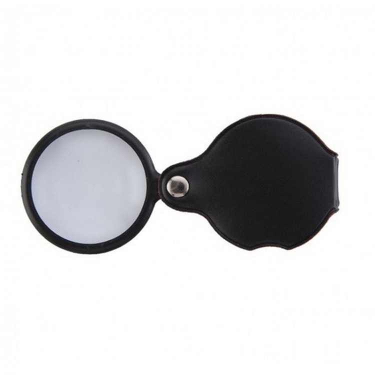 5X-50Mm-Mini Büyüteç Cepte Taşınan Optik Lens Katlanabilir Deri Kaplama Xx1051
