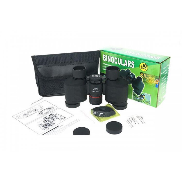 10X24  Folding Rubber-Coated Medium-Sized  Handheld Binoculars 1000M/76M