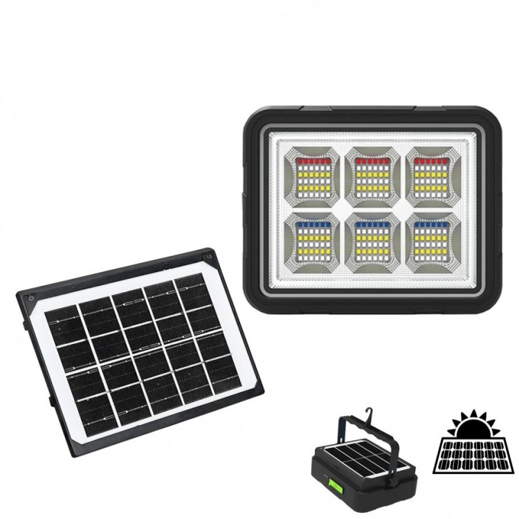 150W Güneş Enerjili Solar Kamp Feneri - Projektör WS-5570 150W Güneş Enerjili Solar Kamp Feneri - Projektör WS-5570